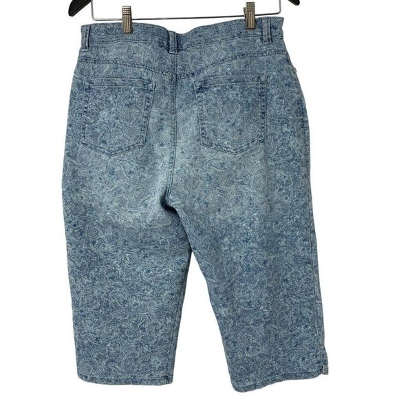 Gloria Vanderbilt print Capri jeans size 10 Women Crop Pockets Stretch 4057 HR - Picture 6 of 7